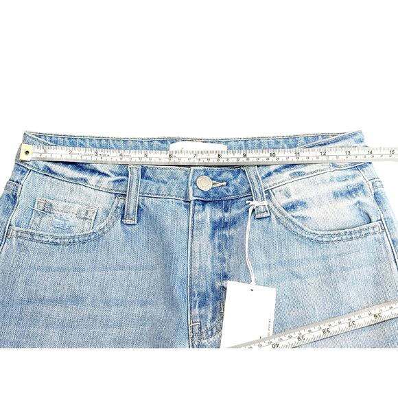 Vervet High Rise Crop Wide Leg Jean Distressed Hem Light Wash Womens Size 25 NWT - Picture 7 of 9